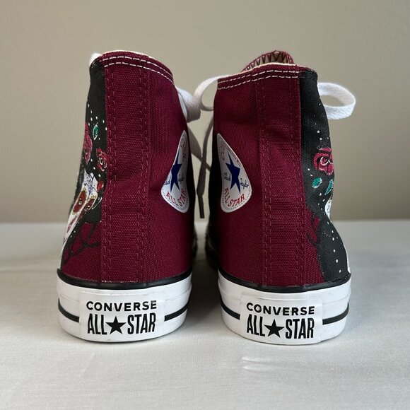 Converse Chuck Taylor Handpainted Santa Muerte All Star High Top Sneakers - Picture 3 of 10